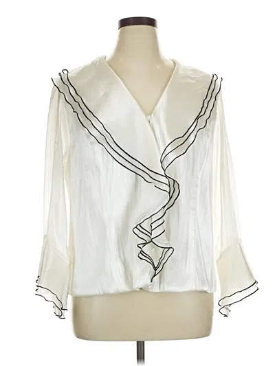 Pre-owned Onyx Nite 3/4 Sleeve Blouse In Ivory