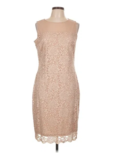 Pre-owned Onyx Nite Cocktail Dress In Tan