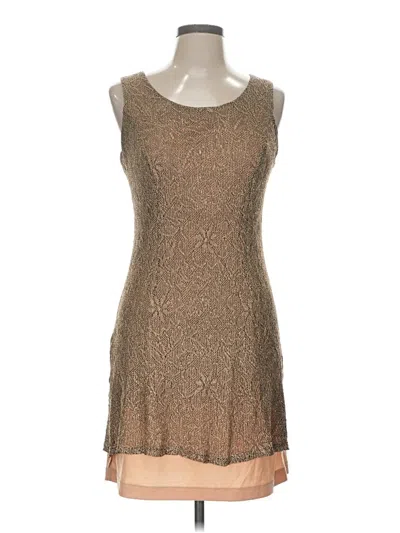 Pre-owned Onyx Nite Cocktail Dress In Tan