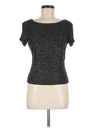 Pre-owned Onyx Nite Short Sleeve Top Black Scoop Neck Tops