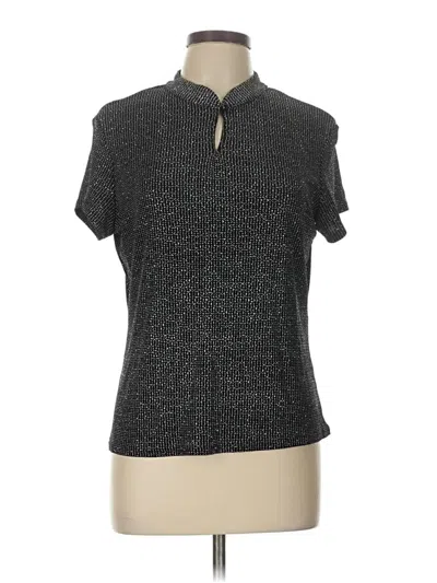 Pre-owned Onyx Nite Short Sleeve Top Gray Keyhole Neckline Tops