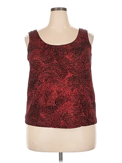 Pre-owned Onyx Nite Sleeveless Top Burgundy Scoop Neck Tops