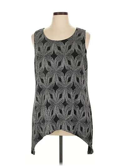 Pre-owned Onyx Nite Sleeveless Top Gray Scoop Neck Tops