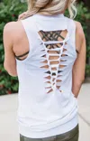 Onzie Braid-back Tank In White In White