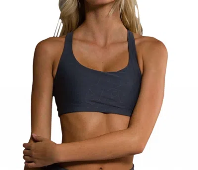 Onzie Geo Chic Low Impact Sports Bra In Onz Grey In Blue