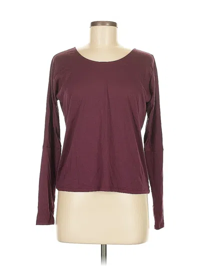 Pre-owned Onzie Long Sleeve Top Burgundy Scoop Neck Tops