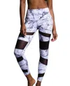Onzie Marble Bondage Leggings In Onz White In Multi