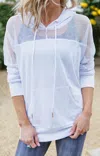 Onzie Mesh Long Sleeve Hoodie In White In White