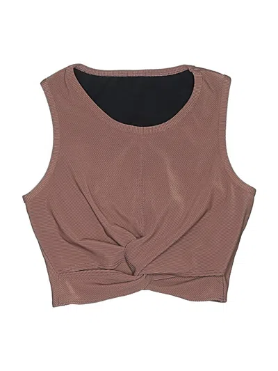 Pre-owned Onzie Sleeveless Top Brown Keyhole Neckline Tops