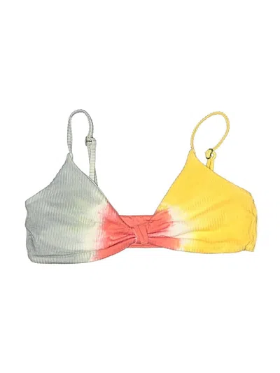 Pre-owned Onzie Swimsuit Top Yellow Tie-dye Pattern Swimwear