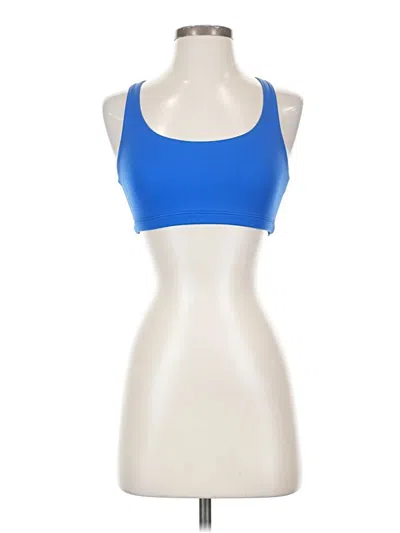 Pre-owned Onzie Tank Top Blue Halter Neckline Tops