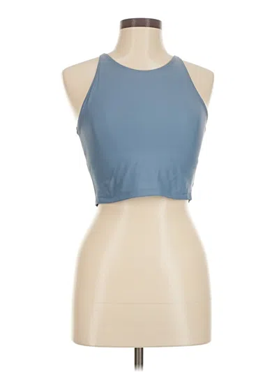 Pre-owned Onzie Tank Top Blue Halter Neckline Tops