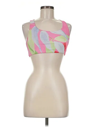 Pre-owned Onzie Tank Top Pink Halter Neckline Tops