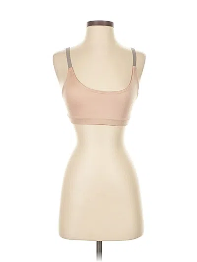 Pre-owned Onzie Tank Top Tan Strapless Neckline Tops In Brown