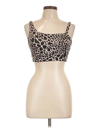 Pre-owned Onzie Tank Top Tan Strapless Neckline Tops In Brown