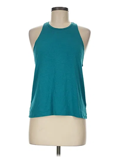 Pre-owned Onzie Tank Top Teal Halter Neckline Tops