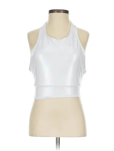 Pre-owned Onzie Tank Top White Halter Neckline Tops