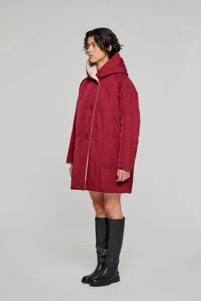 Oof 9410 4340 Woman  Long Reversible Jacket Water Repellent Brown Cream In Other