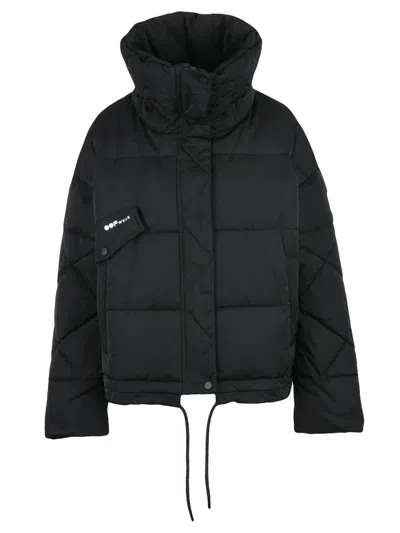 Oof Cropped Black Puffer Jacket With High Collar