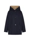 Oof Raincoat Woman  Reversible Blue Night Cammello In Blue