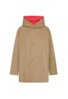 Oof Raincoat Woman  Reversible Flame Cammello In Neutral