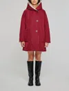 Oof Wear Hooded Button-fastening Jacket In Burgundy