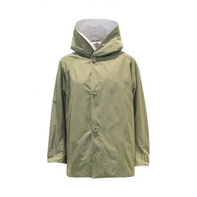Oof Wear Beige/green Technical Fabric Jacket Reversible In White