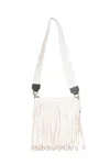 Oof Wear Borsa In Eco-camoscio Bianca Con Frange In Bianco