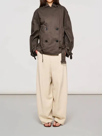 Oof Wear Brushed Cotton Carcoat In Brown