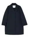 Oof Wear Concealed Lapel-collar Trench Coat In Black