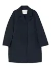 Oof Wear Concealed Lapel-collar Trench Coat In Blue