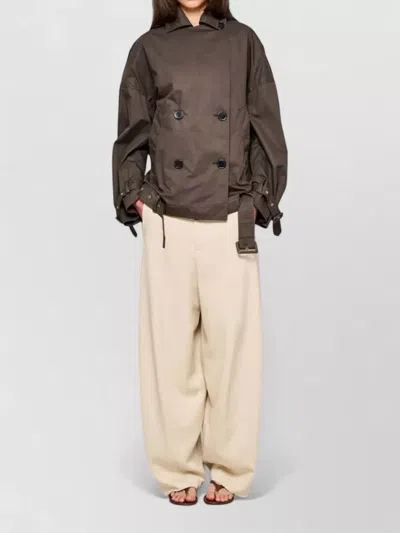 Oof Wear Cotton Car Coat Double Breasted Belted