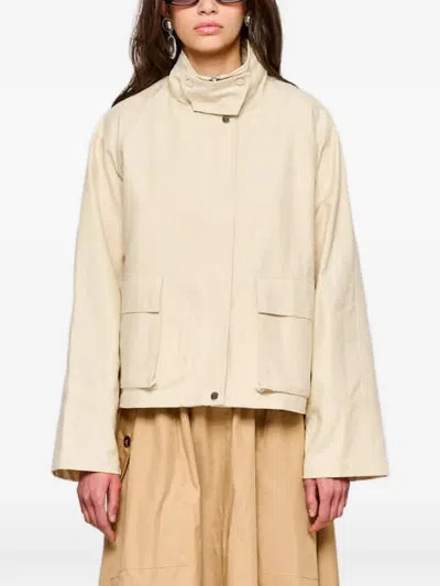 Oof Wear Cotton Single-breasted Coat In Neutral