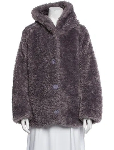 Pre-owned Oof Wear Faux Fur Coat In Purple