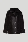 Oof Wear Giacca Corta In Eco-montone In Nero