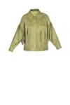Oof Wear Giacca Verde Oliva Con Frange In Green