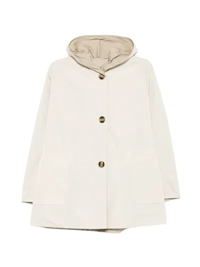 Oof Wear Hooded Button Coat In White