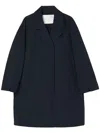 Oof Wear Concealed Lapel-collar Trench Coat In Blue