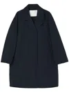 Oof Wear Concealed Lapel-collar Trench Coat In Blue