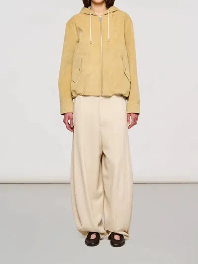 Oof Wear Laminated Velvet Parka In Yellow