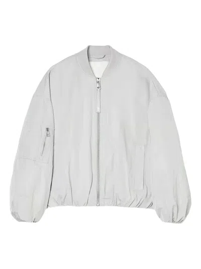 Oof Wear Logo-patch Bomber Jacket In Grey