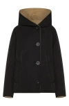 Oof Wear Memory Nylon Water Repellent Reversible Jacket In Black