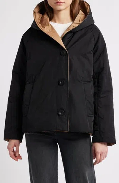 Oof Wear Memory Nylon Water Repellent Reversible Jacket In Black
