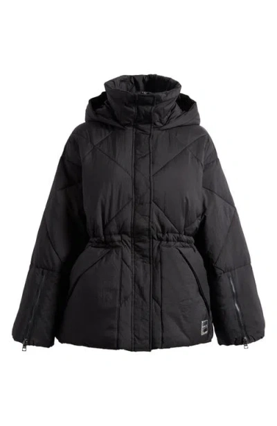 Oof Wear Quilted Water Repellent Hooded Jacket In Black