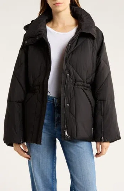 Oof Wear Quilted Water Repellent Hooded Jacket In Black