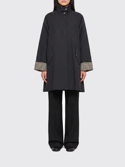 Oof Wear Single-breasted Knee-length Technical Fabric Trench Coat With Classic Collar In Black