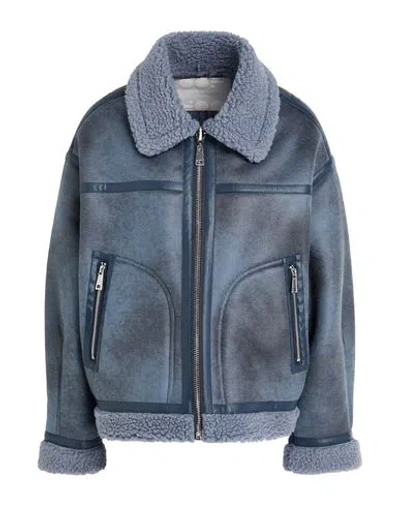 Oof Wear The Shapes' Lab Woman Jacket Slate Blue Size S Polyester