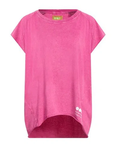 Oof Wear Woman T-shirt Fuchsia Size M Organic Cotton In Pink