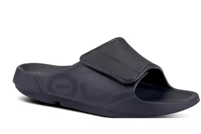 Oofos Gender Inclusive Ooahh Sport Flex Slide Sandal In Matte Black