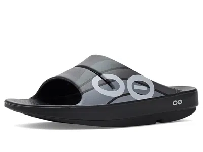 Oofos Ooaah Sport Slide Sandals Black Wave :